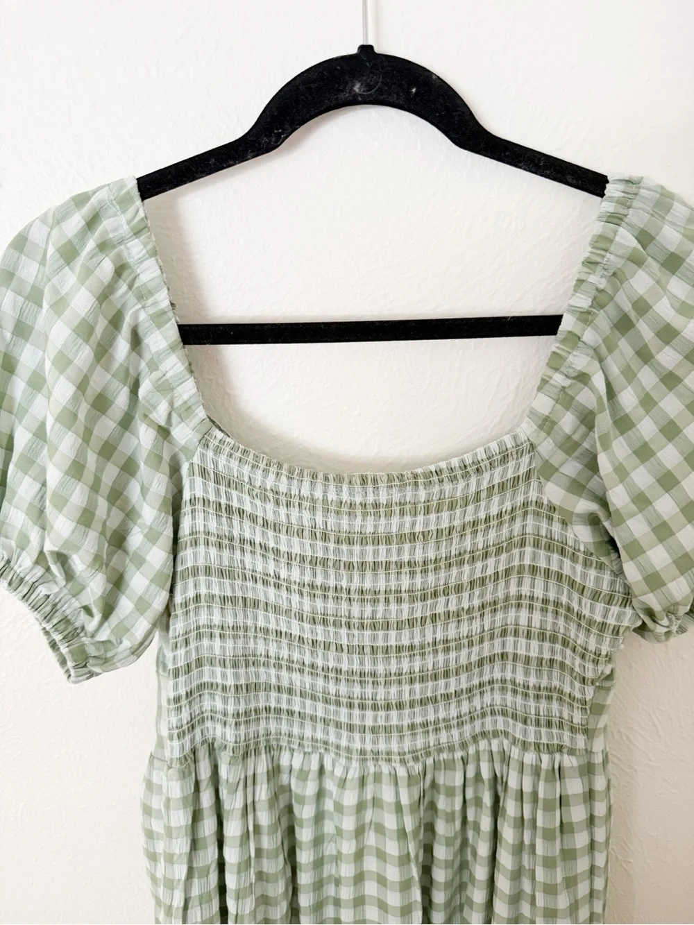 Shop Stevie Gingham Smocked Dress Sz M - Picture 7 of 7